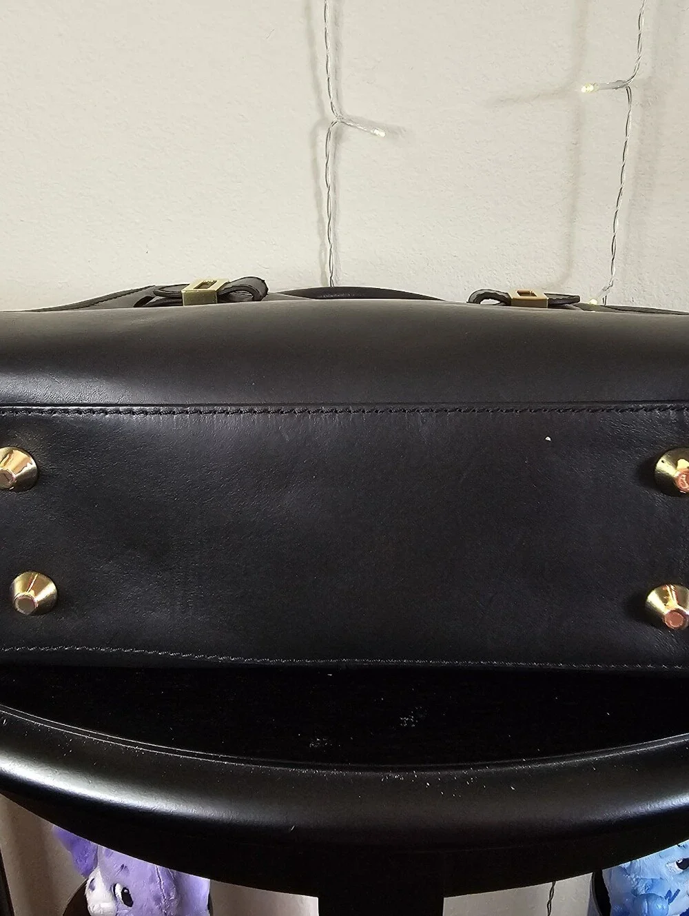 Vince Camuto Eli Satchel Black Leather Top Handle HandBag Purse